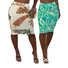 Saia Midi Estampada Feminina Suplex Premium Blogueira Casual Ajustada Confortável