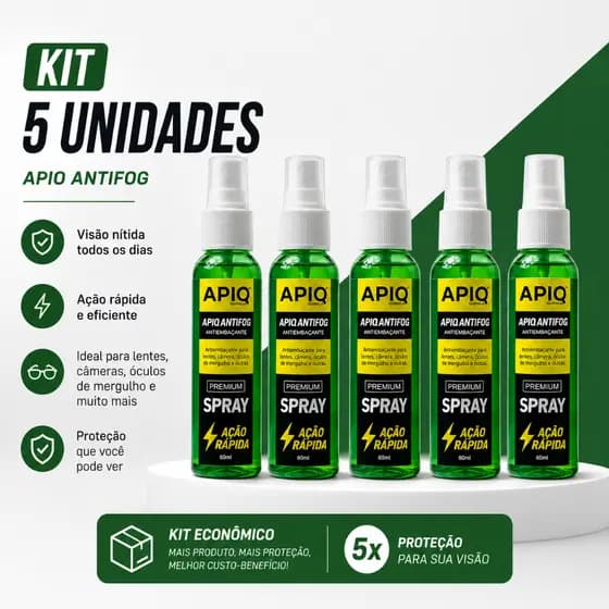 Kit 5X Anti Embaçante Antifog 60ml Óculos Natação Mergulho