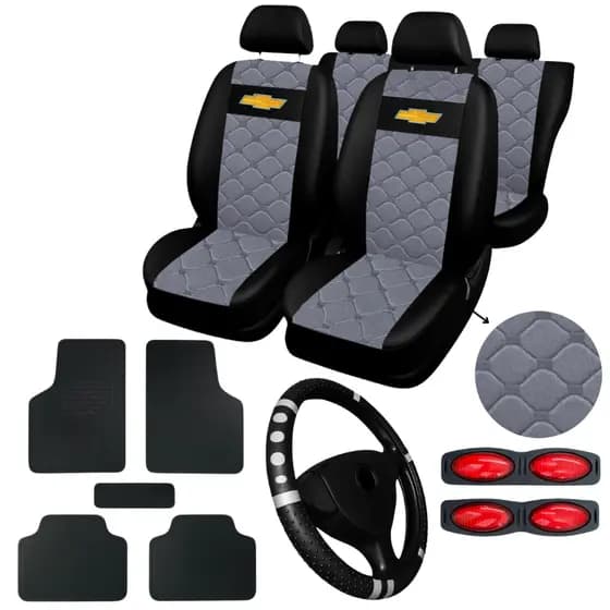 kit Capa Banco carro Classic 2010 2011 2012 2013 2014 2015 2016 + tapete de carro + capa de volante
