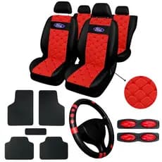 Capas de Bancos Automotivo Couro Todos Modelos Ford Ka Fiesta Ecosport + tapete de carro + volante