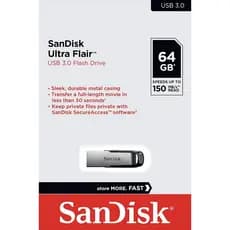 Pen Drive 64gb Ultra Flair USB 3.0 Flash Drive 150mbs Z73 Sandisk (Metal)