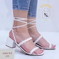 Sandália Feminina de Salto Bloco Amarrar VITRINE