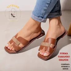 Sandalia Feminina H Strass Leve e Confortavel