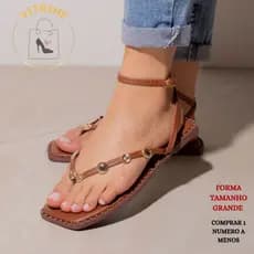 Sandália Rasteirinha Feminina Fivela Aplique Verao