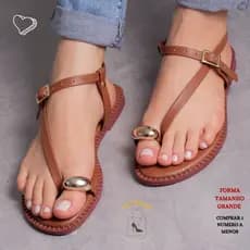 Sandalia Rasteirinha Anel Dedo Flat Leve e Confortavel