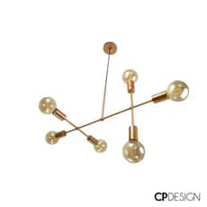 Lustre Pendente Sputnik Moderno Cobre Metal Assimétrico Gun