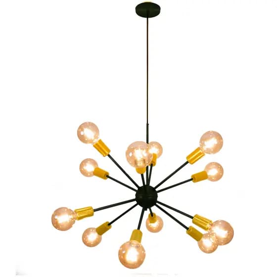 Lustre Pendente Sputnik 12 Metal com Fio Ajustável Industrial Super Desconto