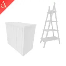 Escada 4 Andares Decorativa e Comoda Fake Conjunto Branco de Festa e Comemorações com Práticidade