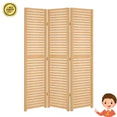 3 Biombo Sanfonado Repartido Folha Madeira Mdf Divisor De Ambiente Painel Separador Divisória Vazado