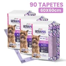 Tapete Higiênico Cães e Gatos Ultra Pads 60x60cm 90 un Lavanda Petlike Original