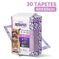 Tapete Higiênico Para Cães Ultra Pads 60x60cm 30 un Lavanda Cães e Gatos Petlike Original