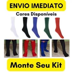 Meia Meião de Futebol Esportivo Longo Comprido Infantil/juvenil Tamanho 24 a 36