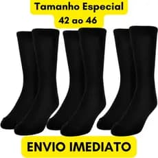 Kit 3/5/12 Pares de Meias Tamanho Especial Calça do 42 ao 46 Tecido Confortável Meia Adulto