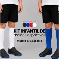 Kit Com 2/3 Meião De Futebol Esportivo Infantil e Juvenil Longo 24 ao 36 Esporte