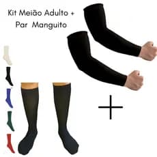 Kit Par de Manguito Mangote Proteção Solar Segunda + Meia Meião Cano Longo