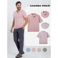 Camisa Masculina Estilo Old Money gola V Polo Trico Algodão Slim Fit Respirável Premium