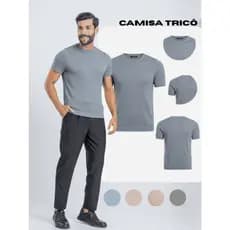 Camisa Masculina Trico Estilo Old Money Italiana Gola Careca