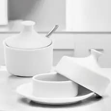 Conjunto Açucareiro e Manteigueira de Mesa Café Porcelana