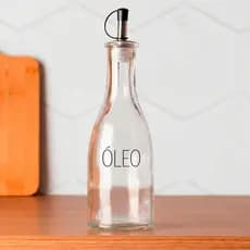 Garrafa Galheteiro de vidro com Dosador 300ml Decorado Óleo