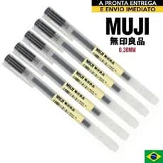 Caneta Muji 0.38mm Preta 5 Unidades