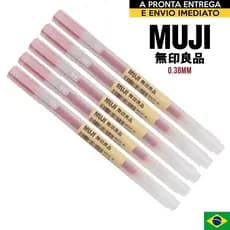 Caneta Muji 0.38mm Vermelha 5 Unidades Original Japão