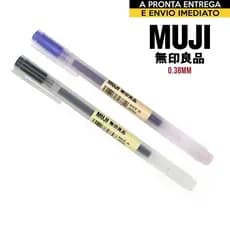 Caneta Muji 0.38mm 2 Cores (Preta + Azul)