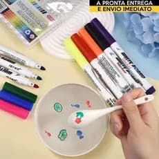 Kit Canetas Mágicas Desenho Flutua na Água 12 Unidades