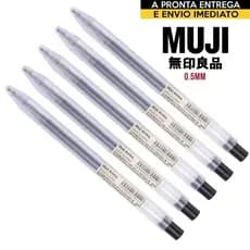 Caneta Muji 0.5mm 5 Unidades Retrátil
