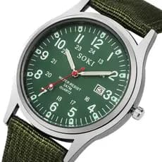 Relógio Masculino Estilo Militar Verde Durável