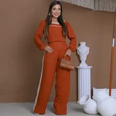 Conjunto de Frio Elegante Calça forrada mais blusa manga longa