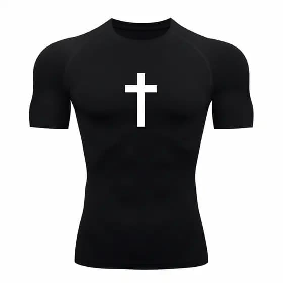 Camiseta Compressão Proteção Uv 50+ Tecido Gelado Segunda Pele Manga Curta Cruz Rash Guard