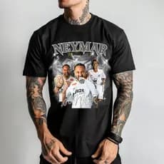 Camiseta Menino NEY Unissex Algodão Premium Casual Algodão 30.1 FUTEBOL Neymar Santos Campeao