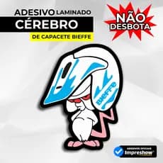 Adesivo Cérebro de capacete laminado NÃO DESBOTA bike moto carro