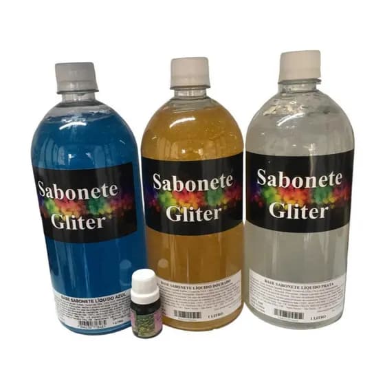 Base para Sabonete Líquido com Glitter 1L com 5 ml de Essência