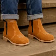 Botina Bota Infantil Texana Menino Couro Cowboy Agro Fazenda