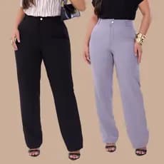 Calça Flare Reta Social Feminina Elegante