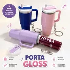 chaveiro mini caneca porta gloss e batom miniatura copo porta protetor labial com nome personalizado