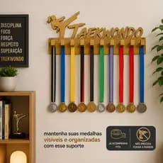 Porta medalhas Taekwondo | Suporte para medalhas | Artigos de Taekwondo | Expositor de medalhas | Presente lutador
