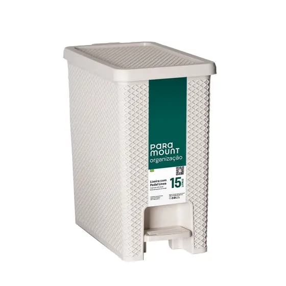 Lixeira com Pedal 15 Litros Creme Línea