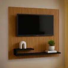 Estante para TV até 32 Polegadas Com Prateleira Preta Apoio Porta Organizador Multiuso Home Quarto