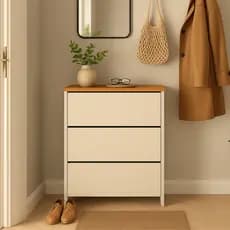 Sapateira Porta Calçados Organizador para Hall 3 Portas Com Prateleira Elegante Minimalista Multiuso