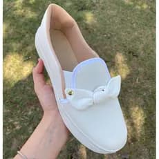 Tênis Feminino Slip On Casual Confortável E Macio Calce Fácil Branco Enfermeira Área Saúde