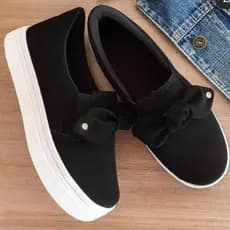 Tênis Feminino Slip On Casual De Laço Confortável Calce Fácil Ortopedico Blogueira