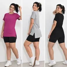 Kit 3 Blusas Sobre Legging Para Academia Cobre Bumbum