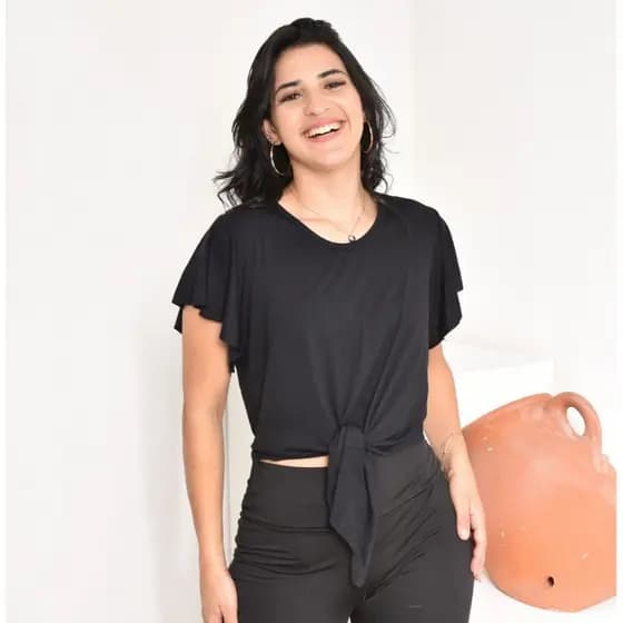 BLUSA DE NÓ MANGA FLARE VISCOLYCRA FEMININA
