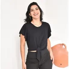 BLUSA DE NÓ MANGA FLARE VISCOLYCRA FEMININA