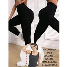 Kit 2 Calças Legging Flanelada  Regatinha De Brinde