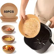 Forma De Airfryer Descartavel Antiaderente De Papel Cozinha Redondo Fritadeira Protetor