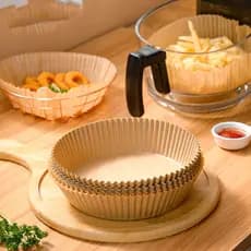 Forma Airfryer Descartavel De Papel Antiaderente Cozinha Redondo Multiuso Cozimento Protetor Forro