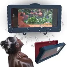Porta Celular Impermeável e Anti embaçante Com Suporte Adesivo Banheiro Use no Banho Cozinha Área de Serviço